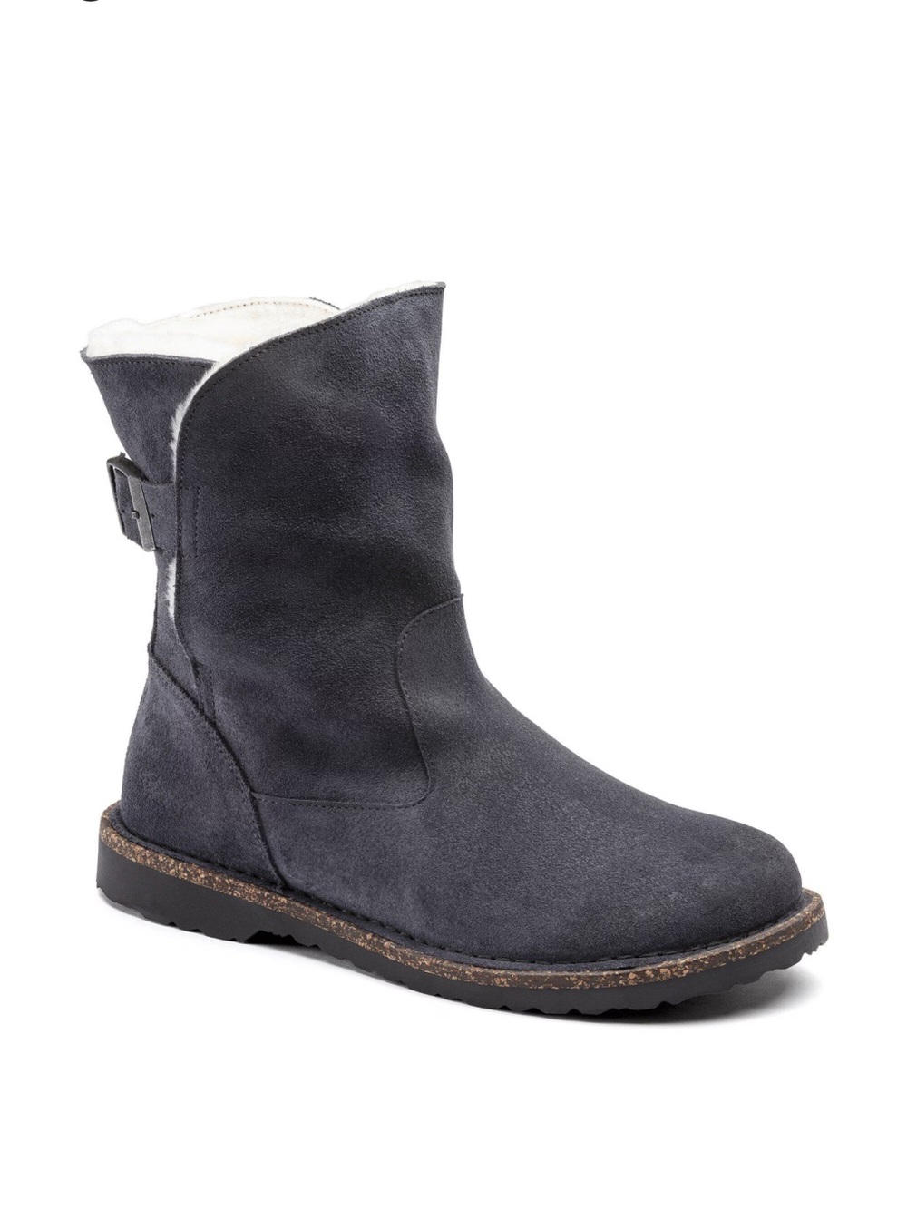 Birkenstock Boots Womens 36 Gray Uppsala Shearling Lined Buckle Ankle Boot
